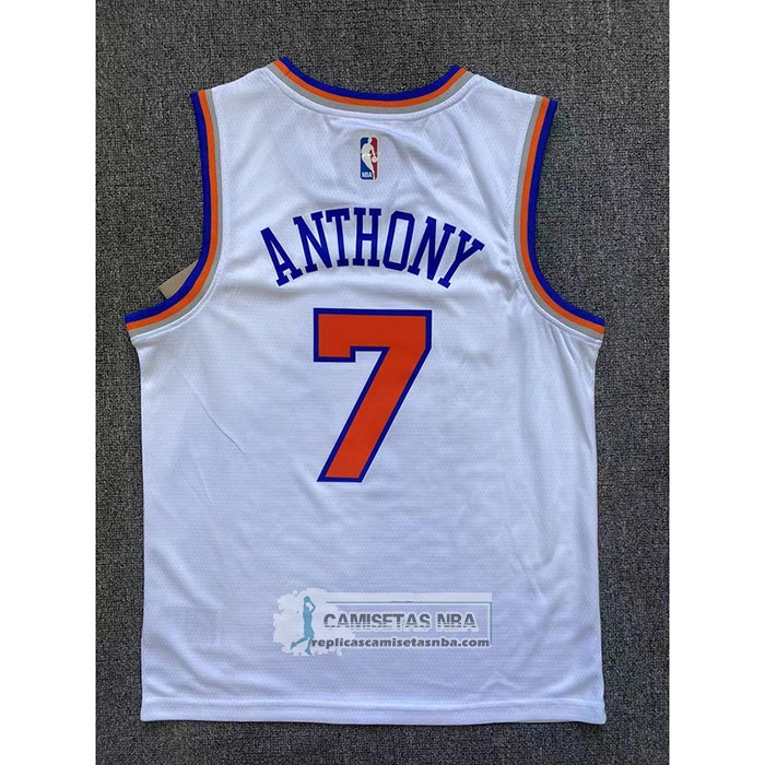 Camiseta Nino New York Knicks Carmelo Anthony NO 7 Association Blanco